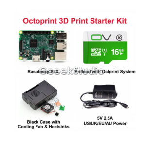 Octoprint 3D Print Starter Kit for Raspberry Pi 3 Model B+Power Supply+Case