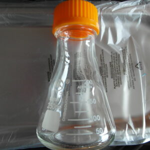 Erlenmeyer Flask With Yellow Plastic Screw Cap Lab Conical Bottle 250mL