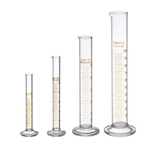 Thick Glass Graduated Measuring Cylinder Set 5ml 10ml 50ml 100ml Glass