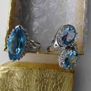 925 sterling sølv ring med ekte sapphire krystall gem stone