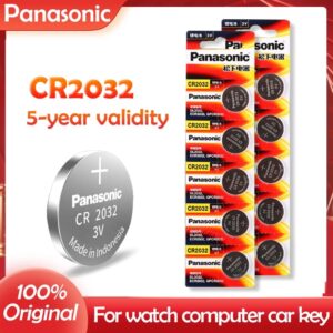 10x original PANASONIC button battery CR2032 3v
