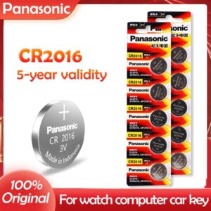 10x original PANASONIC button battery CR2016 3v