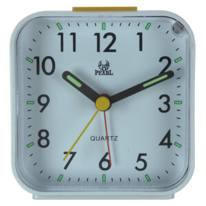 Pearl White Silent Sweep Snooze Alarm Clock