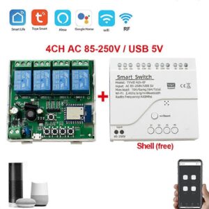 433Mhz Wifi Smart Switch 4CH RF Receiver 10A Relay 230V